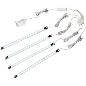 LED Display Lights,(4)Strip Light Bars for Display Case Shelf Showcase Bookshelf